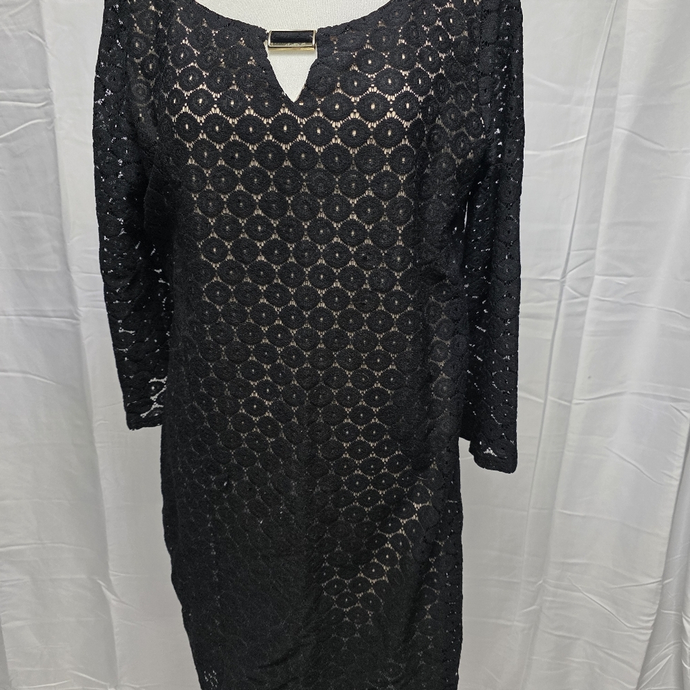 Tacera Black Lace Long Sleeve Dress